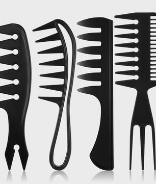 4-delige Heren Styling Kam Set - Brede Tanden, Anti-statisch voor Perfect Haar