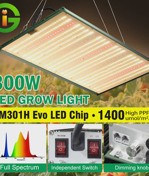 300W Full Spectrum LED Groeilamp met UV/Rood Licht - Dimbare Phytolamp voor Kassen