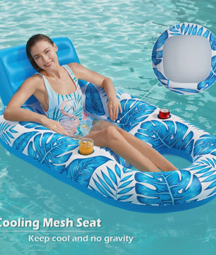 Opblaasbare Zwembad Lounger voor Volwassenen - Comfortabele Waterstoel met Bevestigingspunten