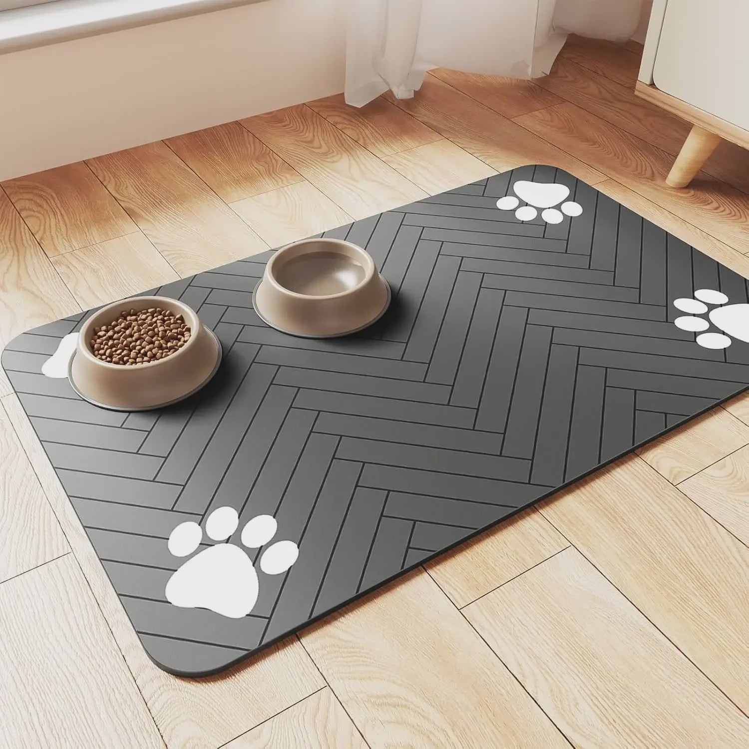 Absorberende Voer- en Waterbak Mat voor Hond en Kat - Waterdicht & Sneldrogend