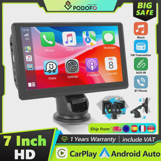 Universele Auto Multimedia Speler met CarPlay, Android Auto, Mirror Link & Nachtzicht