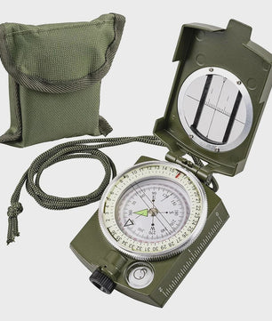 Waterdichte Tactische Kompas met Richtkijker, Karabijn & Pouch - Ideaal voor Militaire Wandelingen
