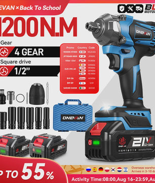 ONEVAN Brushless Accu Slagmoersleutel 1200 Nm - 1/2" Aandrijving