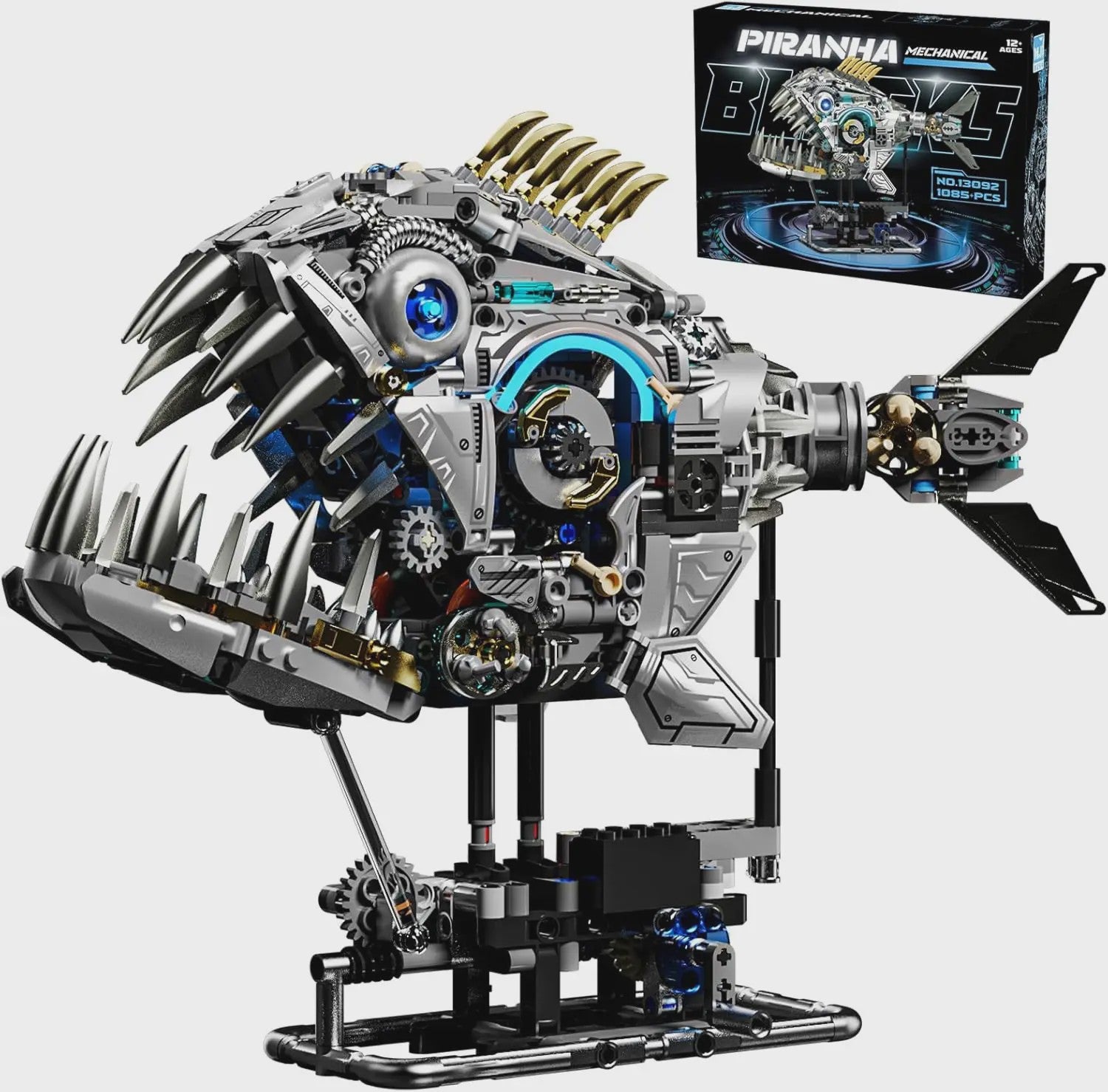 Mechanische Piranha Bouwset - 1085 Stukjes - STEM & Creatief Speelgoed