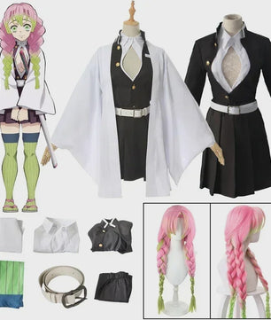 Kanroji Mitsuri Cosplay Kostuum: Kimono, Haori, Jurk & Pruik - Demon Slayer