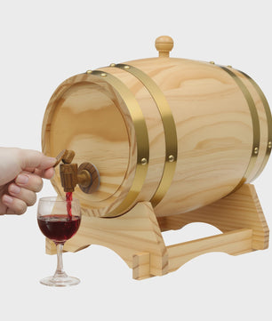 Eikenhouten Wijnvat 3L/5L met Tap & Standaard - Perfect voor Whisky, Wijn of Rum