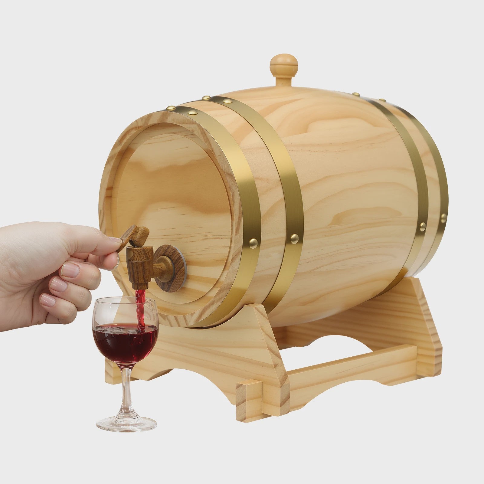 Eikenhouten Wijnvat 3L/5L met Tap & Standaard - Perfect voor Whisky, Wijn of Rum
