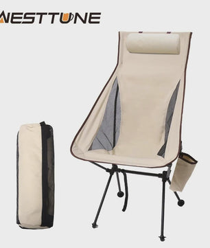 WESTTUNE Opvouwbare Campingstoel met Hoofdsteun - Lichtgewicht Aluminium Outdoor Stoel