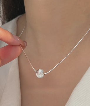Eenvoudige 925 Sterling Zilveren Ketting met Kralen Hanger - Stijlvol Dames Sieraad
