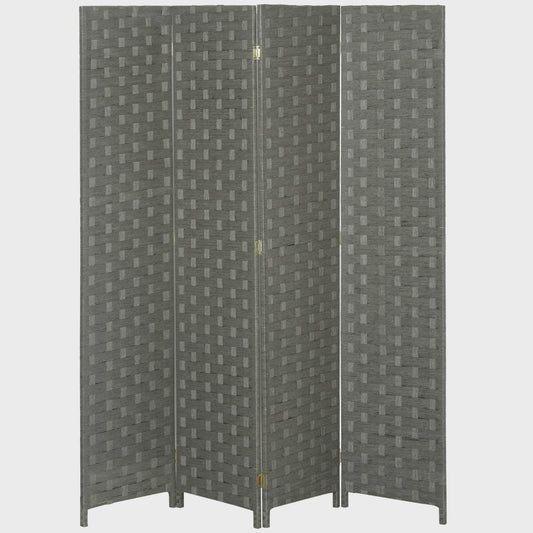 HOMCOM Houten Kamerscherm - 4 Panelen Kamerverdeler - 159,5 x 169,5 cm