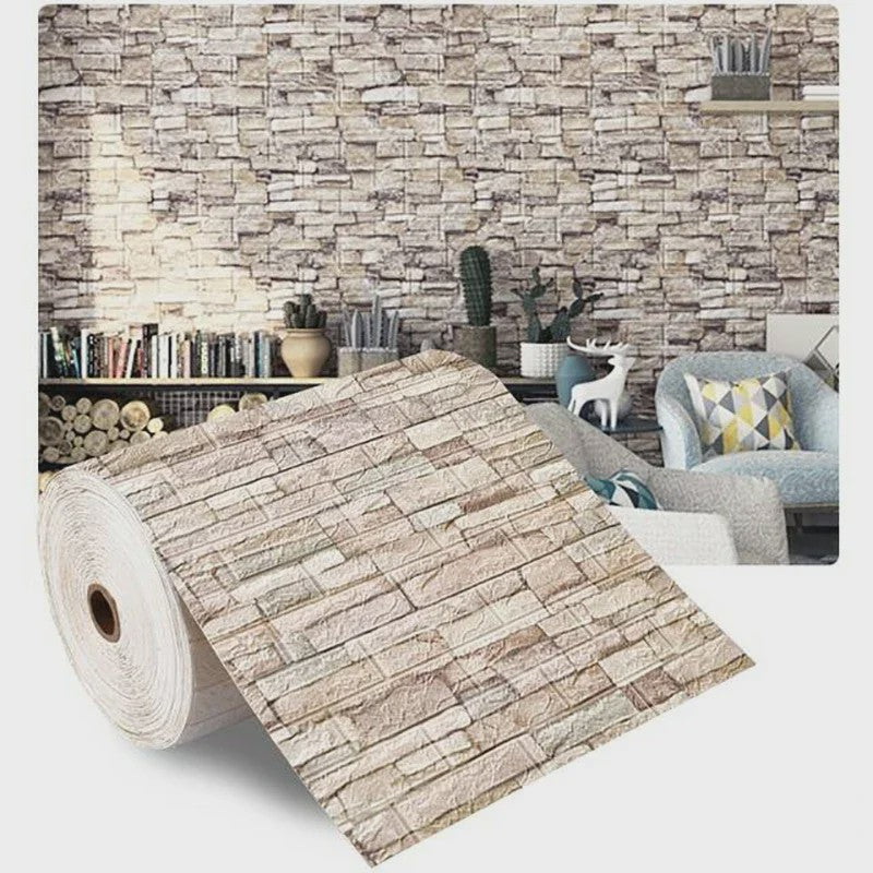 3D Baksteen Muursticker 70x100cm - Waterdicht & Zelfklevend Wanddecoratie