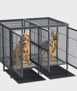 Heavy Duty Hondenbench 52 Inch Extra Groot Metaal met Uitneembaar Tussenschot - Trainingskennel & Speelpen