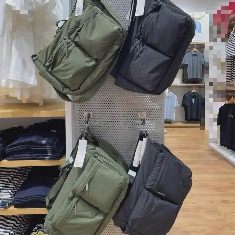 Grote Casual Messenger Bag - Waterafstotende Nylon Schoudertas met Laptopvak en Veel Vakken