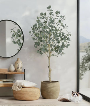 Kunstplant Eucalyptus Boom - 120/150/180 cm Hoog - Realistische Decoratie voor Binnen & Buiten