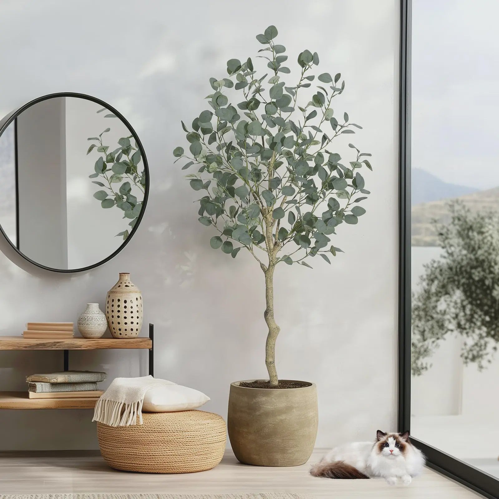 Kunstplant Eucalyptus Boom - 120/150/180 cm Hoog - Realistische Decoratie voor Binnen & Buiten
