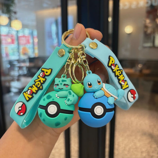 Pokémon Sleutelhanger Set met Pikachu, Eevee & Charmander - Leuke Anime Accessoire voor Tassen & Rugzakken