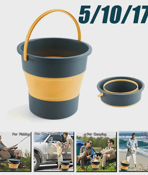 Opvouwbare Emmer 5/10/17L - Draagbaar & Multifunctioneel voor Auto, Camping & Vissen