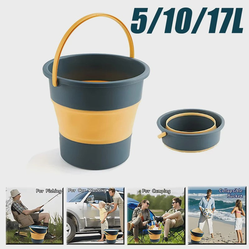 Opvouwbare Emmer 5/10/17L - Draagbaar & Multifunctioneel voor Auto, Camping & Vissen