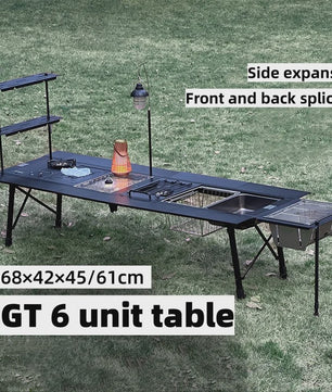 Tryhomy Outdoor Camping IGT Tafel - 6 Unit Aluminium Opvouwbaar BBQ & Picnic Bureau