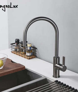 Keukenmengkraan Uittrekbaar - Geborsteld Gunmetal Mat Zwart - Warm & Koud Water