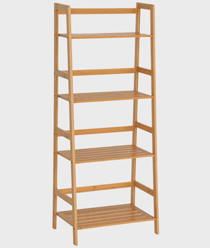 HOMCOM Bamboe Boekenkast 4 Niveaus - Stijlvolle Ladderplank 48x31.5x120 cm