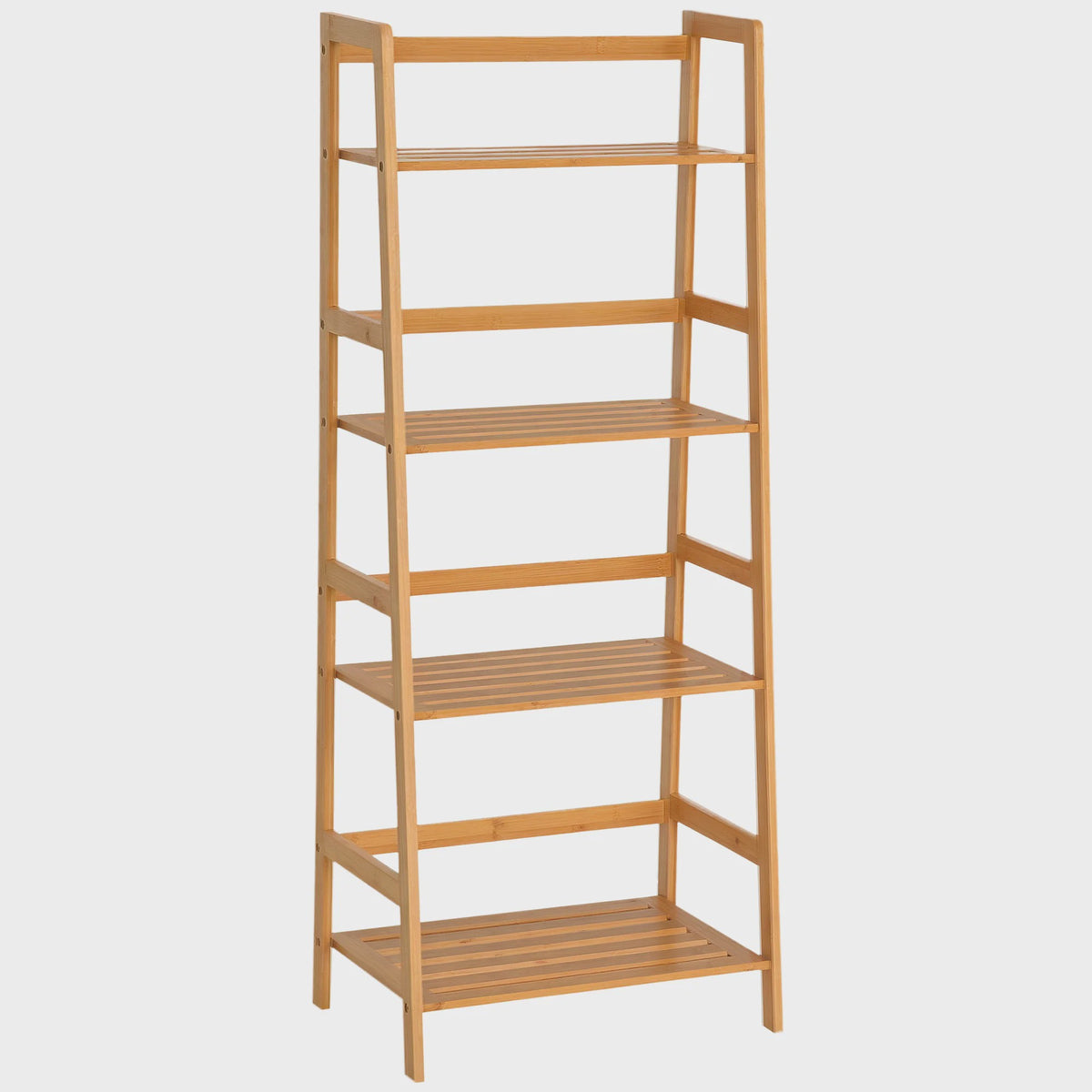HOMCOM Bamboe Boekenkast 4 Niveaus - Stijlvolle Ladderplank 48x31.5x120 cm
