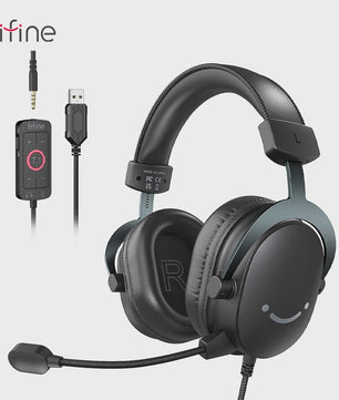FIFINE H9 Gaming Headset: 7.1 Surround Sound, USB & 3.5mm Jack, Volume & Mute Control