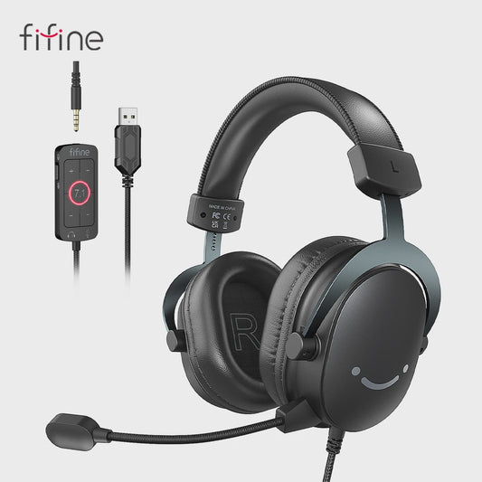 FIFINE H9 Gaming Headset: 7.1 Surround Sound, USB & 3.5mm Jack, Volume & Mute Control