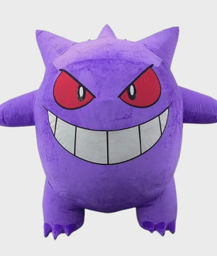 Opblaasbaar Gengar Mascotte Kostuum voor Volwassenen - Paars Feestpak