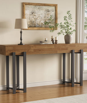 Stijlvolle Eiken Console Tafel (63 inch) - Perfect voor Hal, Woonkamer of Achter de Bank