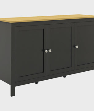 Zwarte Buffetkast met 3 Deuren en Verstelbare Legplanken - 120x40x70 cm