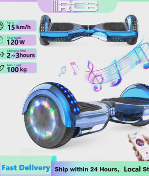 RCB Hoverboard 6.5 Inch Zelfbalancerend Elektrisch voor Kinderen & Volwassenen met Bluetooth en LED Verlichting