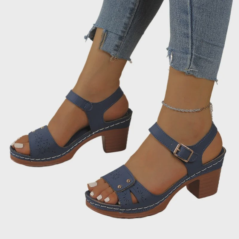 Dames Sandalen met Blokhak en Verstelbare Band - Comfortabele Zomer Schoenen