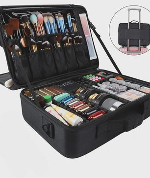 Professionele Make-up Koffer XL met Verstelbare Vakverdeling en Schouderband
