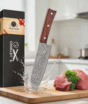 Professioneel Damascus Koksmes - 30cm VG10 Staal, Ergonomisch Hout, Luxe Geschenkdoos