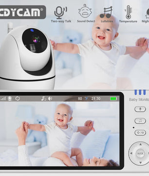 5 Inch Video Babyfoon met PTZ Camera, Nachtzicht, Temperatuursensor en Lullabies