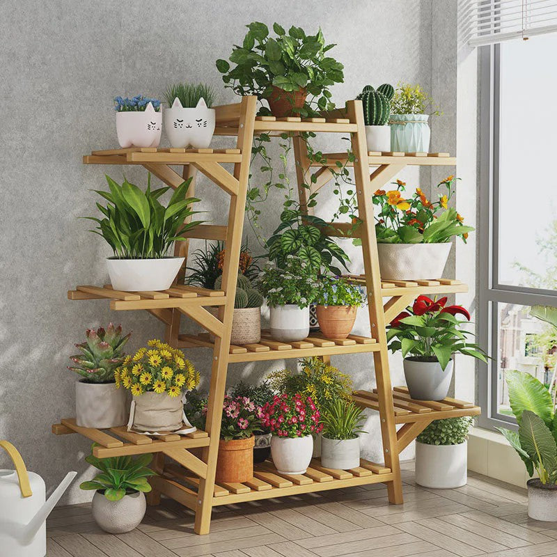 Houten Bloemenstandaard Multi-laags Balkon Plantenrek Woonkamer
