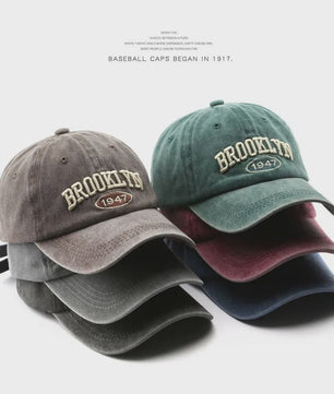 Retro Brooklyn Baseball Cap - Katoen, Verstelbaar, Unisex