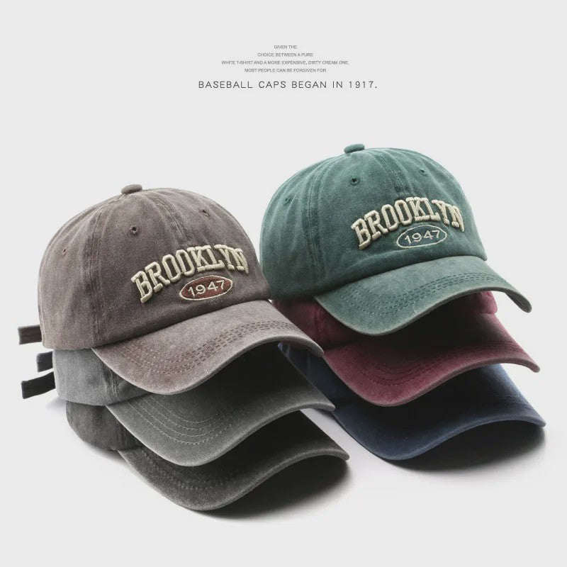 Retro Brooklyn Baseball Cap - Katoen, Verstelbaar, Unisex