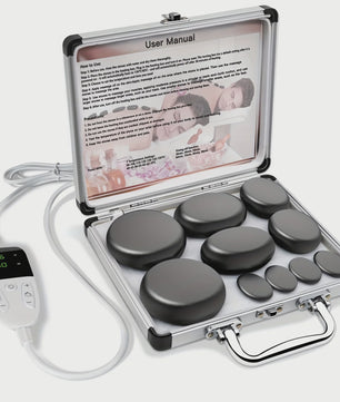 Hot Stone Massage Set met Verwarmer - Verstelbare Temperatuur & Timer - Draagbaar