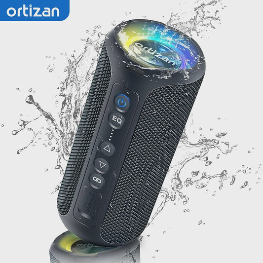 Ortizan X8 Pro Bluetooth Speaker: 40W Krachtig Geluid, IPX7 Waterdicht, RGB Licht & TWS
