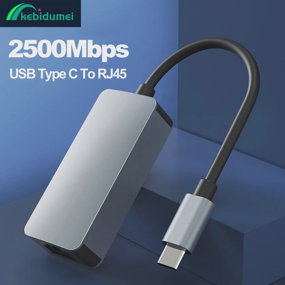 2.5G USB-C naar RJ45 Ethernet Adapter | 2500Mbps Netwerkkaart voor Laptop & PC