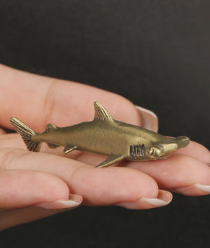 Bronzen Hamerhaai Figuur - Decoratieve Marine Souvenir voor Bureau