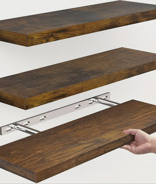 Zwevende Wandplank Massief Hout - Strak Design, Ruimtebesparend & Decoratief