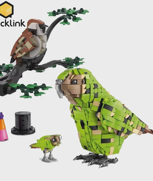 Bouwset Kakapo Papegaai en Vogel - Decoratieve Bouwstenen voor Kinderen en Fans