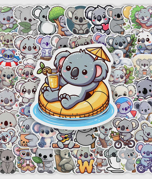 Schattige Cartoon Koala Stickers Set - Decoratief, Waterdicht & DIY voor Kinderen, Scrapbooking, Laptops
