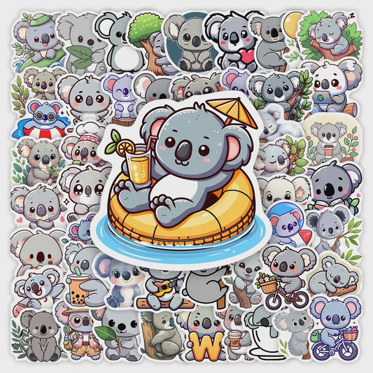 Schattige Cartoon Koala Stickers Set - Decoratief, Waterdicht & DIY voor Kinderen, Scrapbooking, Laptops