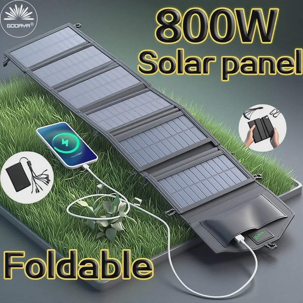 Opvouwbaar Zonnepaneel 800W - Draagbare Krachtbron met USB Snellader