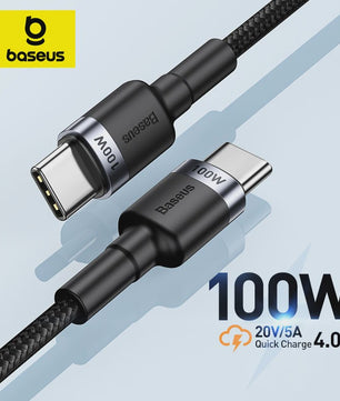 Baseus USB-C naar USB-C Kabel 100W PD Snellader - Geschikt voor iPhone, MacBook, Samsung & Xiaomi