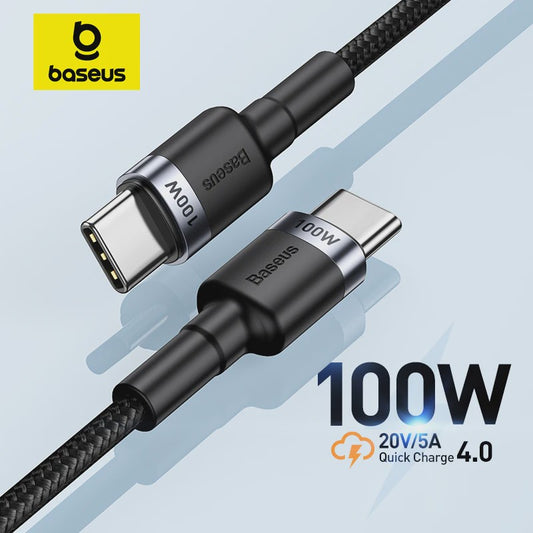 Baseus USB-C naar USB-C Kabel 100W PD Snellader - Geschikt voor iPhone, MacBook, Samsung & Xiaomi